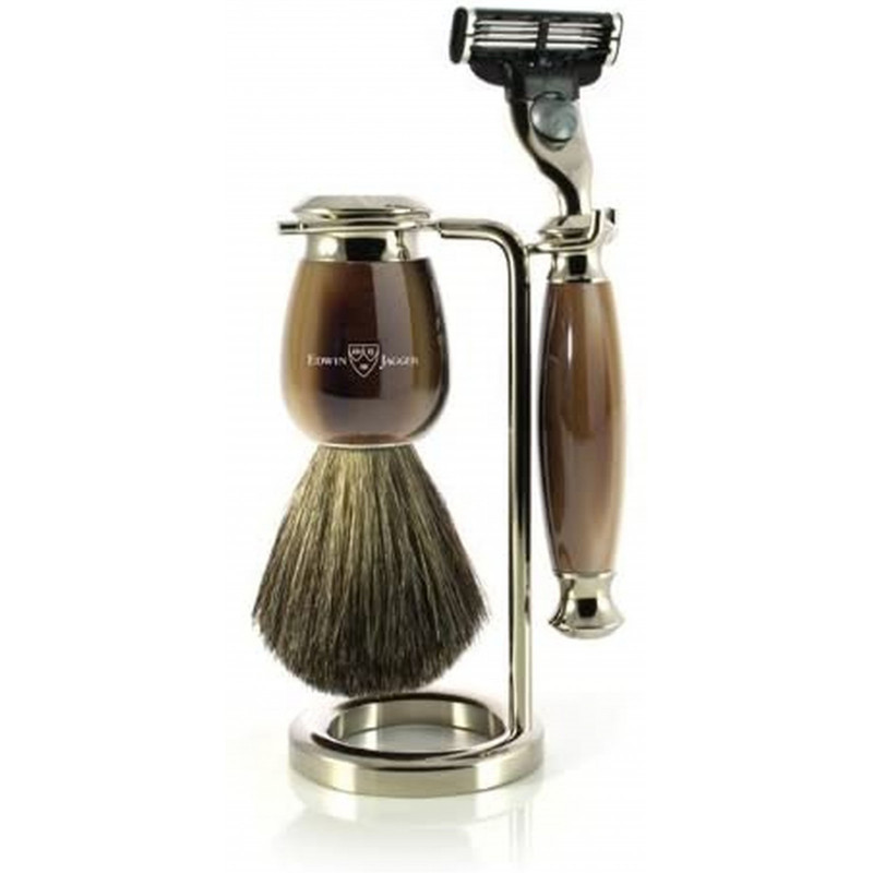 Edwin Jagger Simulated Horn and Nickel Shaving Set, Currently priced at £48.42